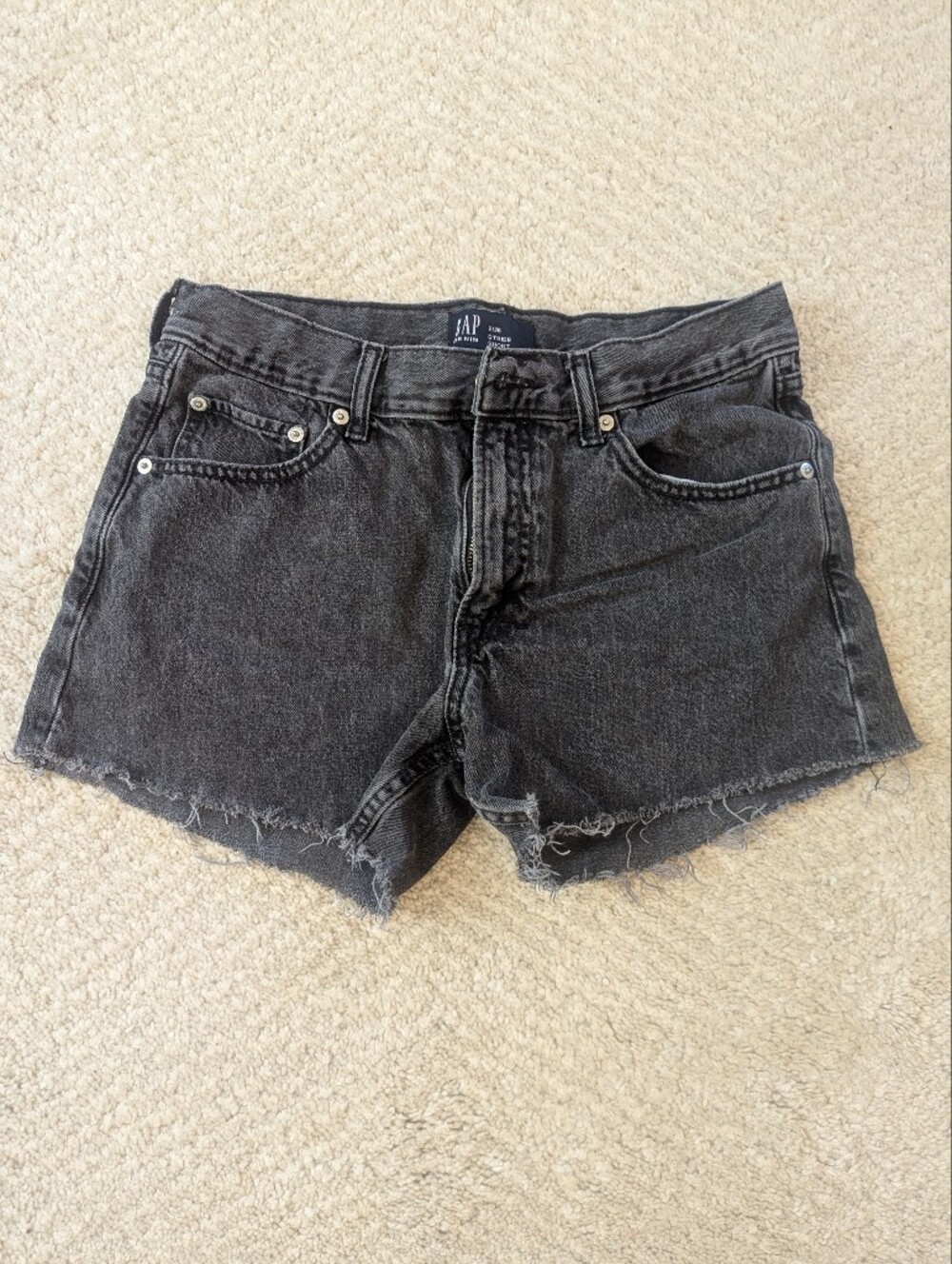 GAP Black Washed Denim Cutoff Shorts